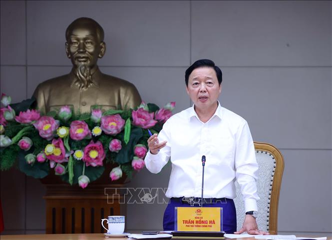 Deputy Prime Minister Tran Hong Ha chairs the meeting. VNA Photo: Văn Điệp 