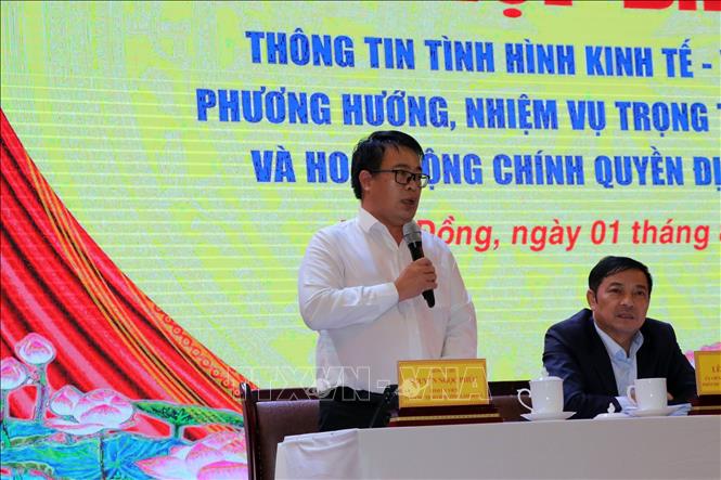 Phó Chủ tịch UBND tỉnh Lâm Đồng Nguyễn Ngọc Phúc phát biểu. Ảnh: Chu Quốc Hùng - TTXVN