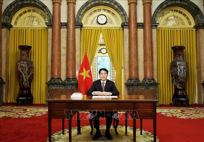 Chủ tịch nước Lương Cường gửi Thông điệp chúc mừng nhân dịp kỷ niệm 80 năm thành lập Liên hợp quốc. Ảnh: Lâm Khánh - TTXVN