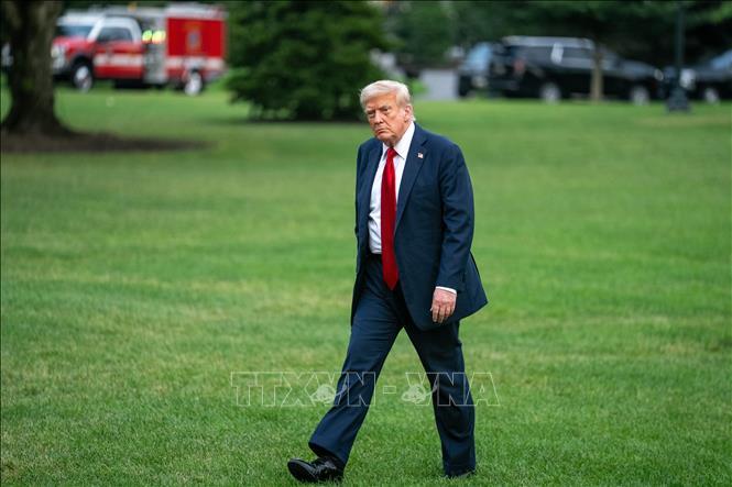 Tổng thống Mỹ Donald Trump tại Nhà Trắng ngày 13/7/2025. Ảnh: THX/TTXVN