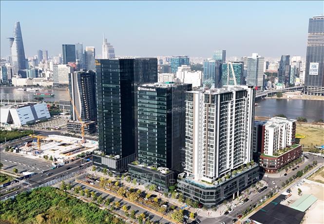 Trung tâm tài chính quốc tế tại Thành phố Hồ Chí Minh dự kiến hoạt động cuối năm nay. Ảnh: Hồng Đạt - TTXVN
