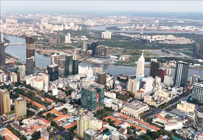 Trung tâm Thành phố Hồ Chí Minh và khu vực bán đảo Thủ Thiêm, nơi được đầu tư phát triển Trung tâm tài chính quốc tế tại Thành phố Hồ Chí Minh.
Ảnh: Hồng Đạt - TTXVN
