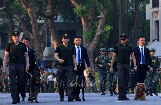 Đội cảnh khuyển. Ảnh: Tuấn Anh - TTXVN