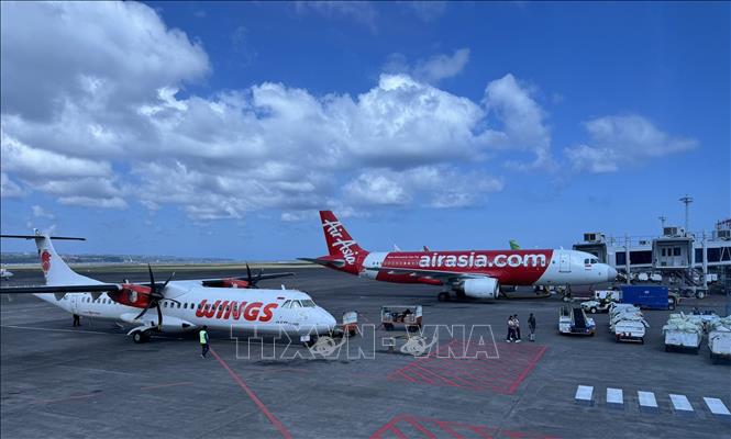 Máy bay các hãng nội địa tại sân bay quốc tế I Gusti Ngurah Rai, Bali. Ảnh: Đỗ Quyên – PV TTXVN tại Indonesia