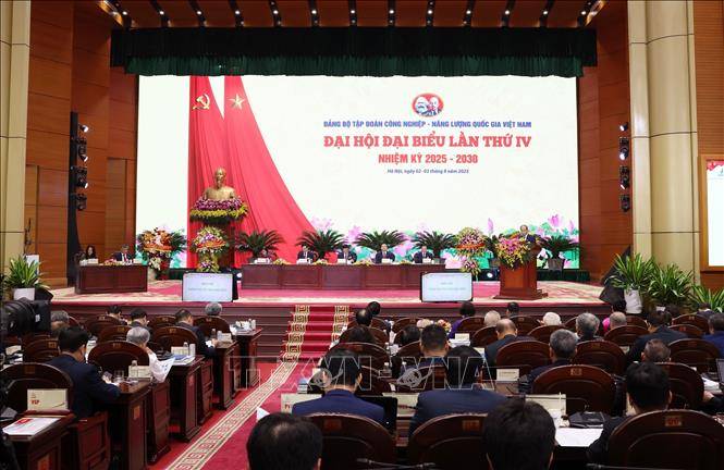 Đại hội đại biểu Đảng bộ Tập đoàn Công nghiệp - Năng lượng Quốc gia Việt Nam nhiệm kỳ 2025 -2030. Ảnh: Quốc Khánh - TTXVN
