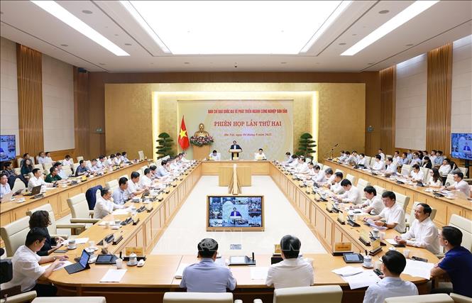 Phiên họp lần thứ hai của Ban Chỉ đạo quốc gia về phát triển ngành công nghiệp bán dẫn. Ảnh: Dương Giang-TTXVN 