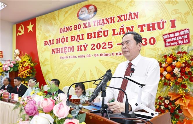 Chủ tịch Quốc hội Trần Thanh Mẫn phát biểu chỉ đạo Đại hội. Ảnh: Doãn Tấn - TTXVN