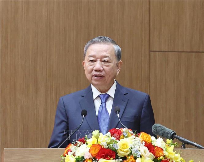 Tổng Bí thư Tô Lâm phát biểu. Ảnh: Thống Nhất - TTXVN 