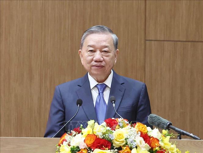 Tổng Bí thư Tô Lâm phát biểu. Ảnh: Thống Nhất - TTXVN 