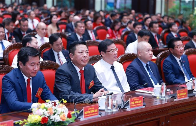 Các đại biểu dự Đại hội đại biểu Đảng bộ Bộ Xây dựng lần thứ nhất, nhiệm kỳ 2025 - 2030. Ảnh: Dương Giang-TTXVN
