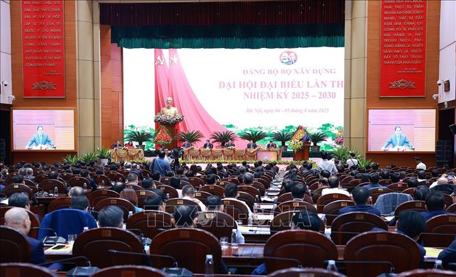 Đại hội đại biểu Đảng bộ Bộ Xây dựng lần thứ nhất, nhiệm kỳ 2025-2030. Ảnh: Dương Giang-TTXVN
