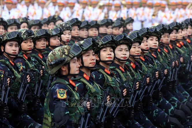 Khối nữ chiến sĩ Biệt động. Ảnh: Tuấn Anh - TTXVN