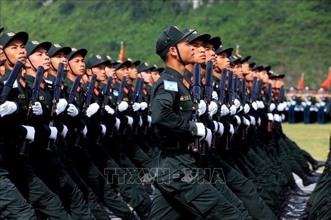 Khối nam sĩ quan Cảnh vệ (Bộ Tư lệnh Cảnh sát cơ động). Ảnh: Tuấn Anh 