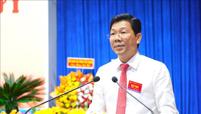 Đồng chí Nguyễn Mạnh Hùng, Phó Bí thư Tỉnh ủy, Chủ tịch HĐND tỉnh Tây Ninh, phát biểu chỉ đạo Đại hội. Ảnh: Minh Phú – TTXVN