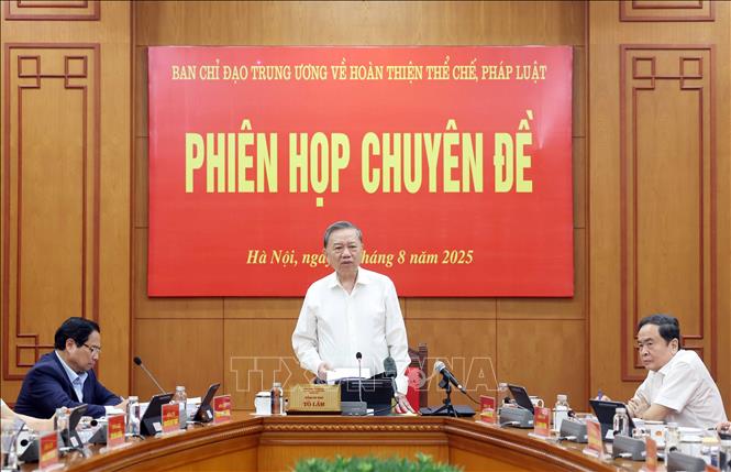 Tổng Bí thư Tô Lâm phát biểu. Ảnh: Thống Nhất - TTXVN 