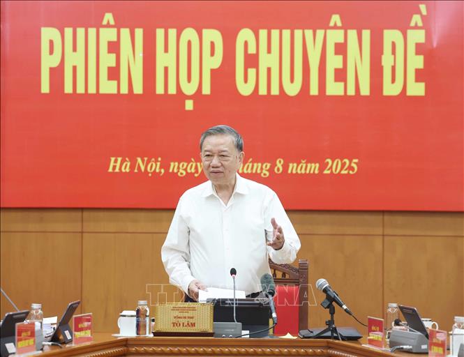 Tổng Bí thư Tô Lâm phát biểu. Ảnh: Thống Nhất - TTXVN 