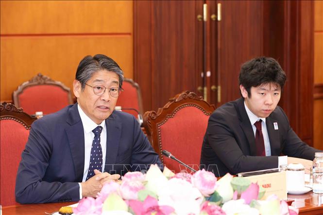 Đại sứ Nhật Bản tại Việt Nam Ito Naoki phát biểu tại buổi làm việc. Ảnh: Phương Hoa - TTXVN
