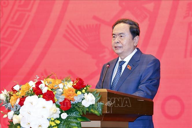 Chủ tịch Quốc hội Trần Thanh Mẫn phát biểu khai mạc và chỉ đạo Diễn đàn. Ảnh: Doãn Tấn - TTXVN