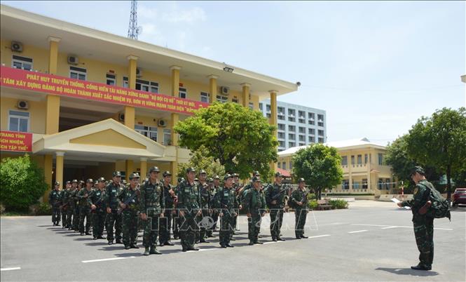 Bộ Chỉ huy quân sự tỉnh Quảng Ngãi luyện tập chuyển trạng thái sẵn sàng chiến đấu. Ảnh: TTXVN phát
