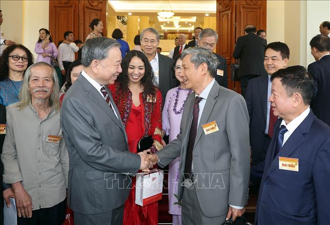 Tổng Bí thư Tô Lâm và các đại biểu. Ảnh: Thống Nhất - TTXVN 