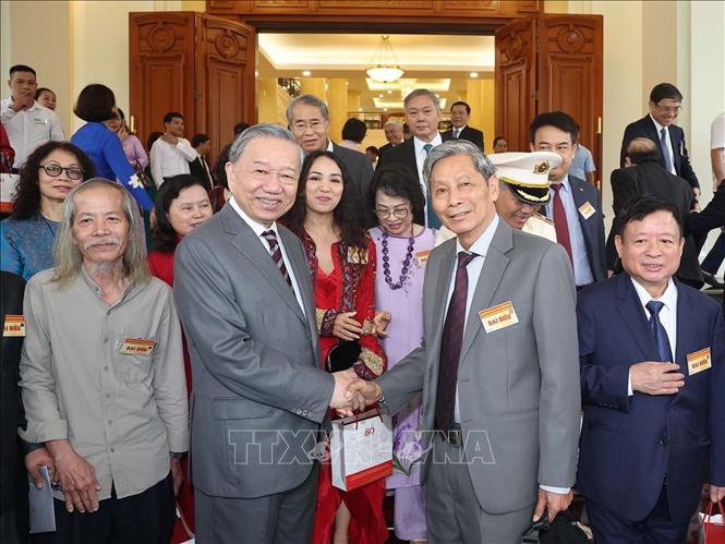 Tổng Bí thư Tô Lâm và các đại biểu. Ảnh: Thống Nhất - TTXVN 