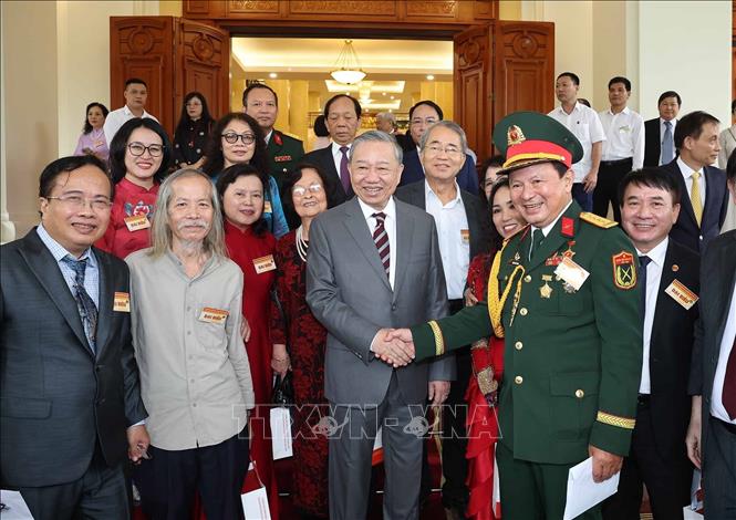 Tổng Bí thư Tô Lâm và các đại biểu. Ảnh: Thống Nhất - TTXVN 