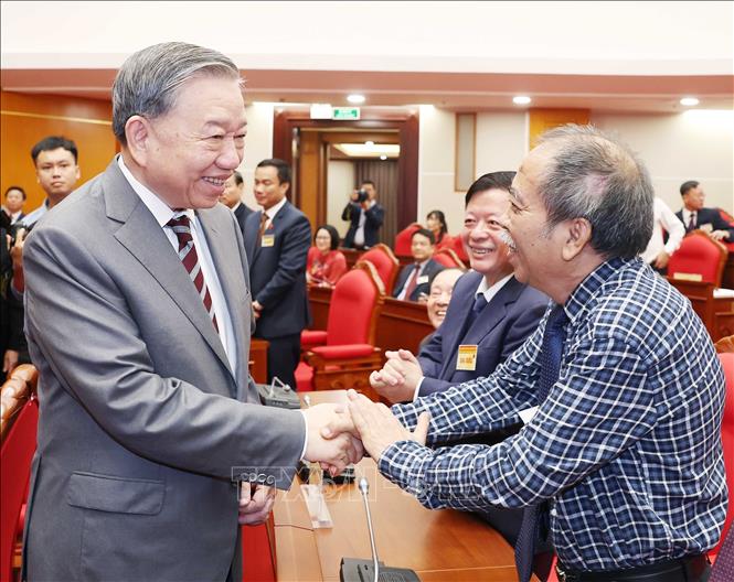 Tổng Bí thư Tô Lâm và các đại biểu. Ảnh: Thống Nhất - TTXVN 
