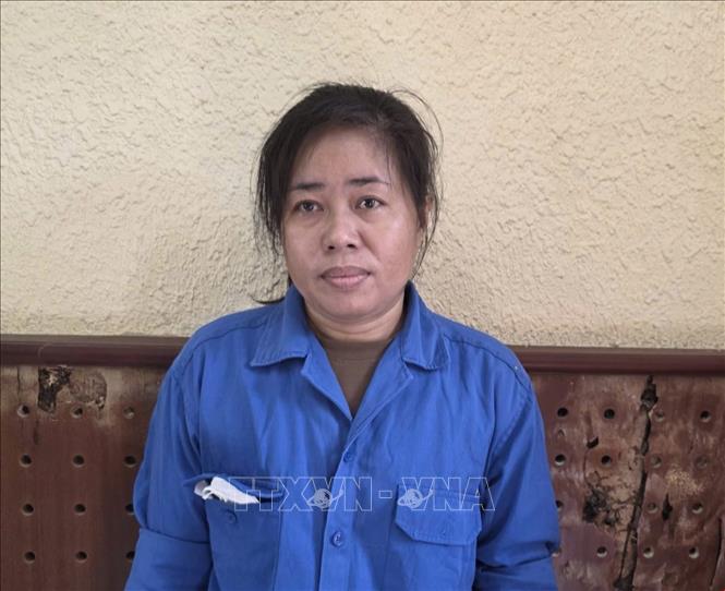 Đối tượng Lưu Thị Hạnh tại Cơ quan Công an. Ảnh TTXVN phát