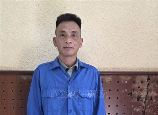 Đối tượng Chu Hữu Thái tại Cơ quan Công an. Ảnh TTXVN phát
