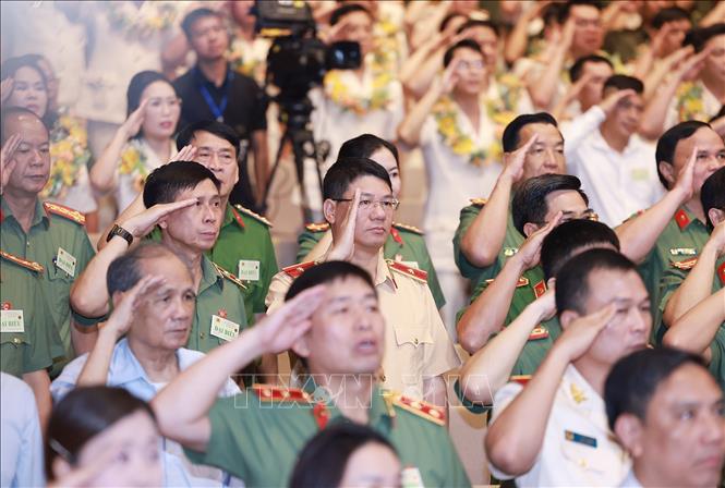 Các đại biểu dự Đại hội Thi đua “Vì an ninh Tổ quốc” lần thứ 9. Ảnh: Dương Giang-TTXVN
