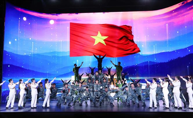 Chương trình biểu diễn nghệ thuật chào mừng Đại hội. Ảnh: Phạm Kiên - TTXVN
