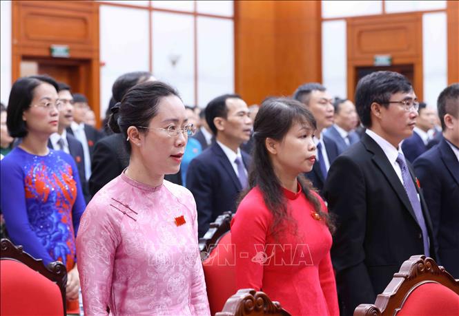 Đại biểu tham dự Đại hội làm Lễ chào cờ. Ảnh: Phương Hoa – TTXVN 