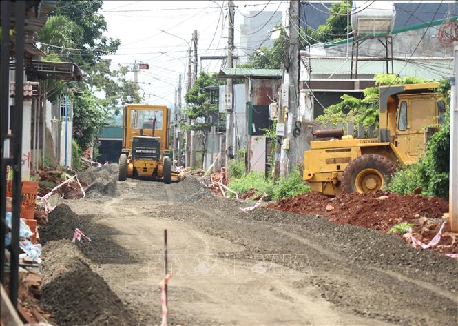 Đơn vị thi công cam kết đến ngày 24/9/2025 sẽ hoàn thiện dự án. Ảnh: Tuấn Anh - TTXVN