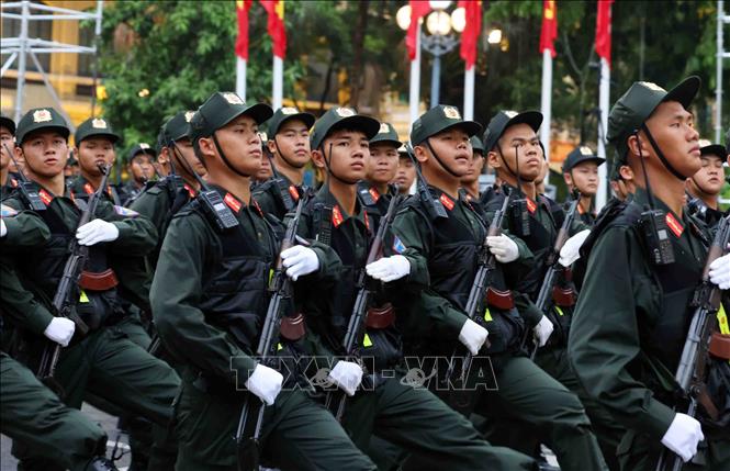The special task police force takes part in the rehearsal. VNA Photo: Phạm Kiên 
