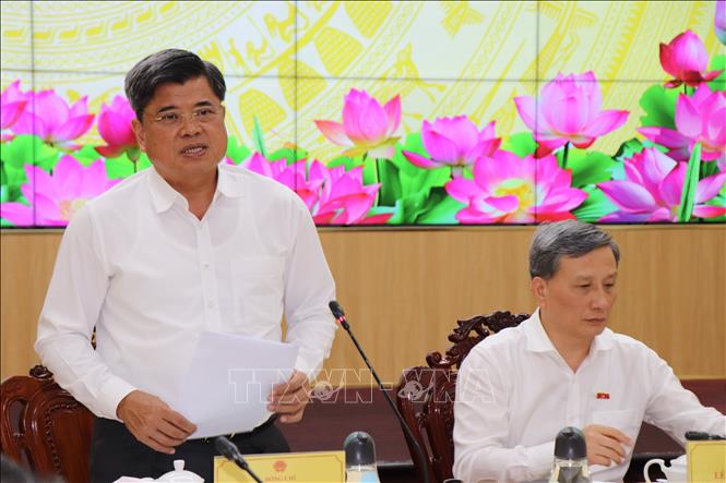 Ông Trần Thanh Nam, Thứ trưởng Bộ Nông nghiệp và Môi trường phát biểu tại buổi làm việc. Ảnh: Thu Hiền - TTXVN