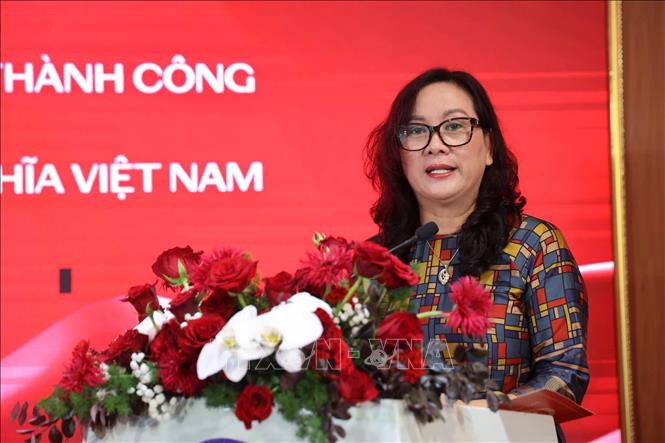 Bà Nguyễn Thị Mai Hương, Phó Giám đốc Sở Văn hóa và Thể thao Hà Nội, phát biểu tại lễ ra mắt. Ảnh: Tuyết Mai - TTXVN