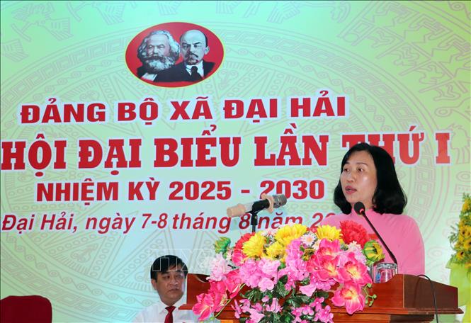 Bà Trịnh Thị Bảo Khuyên được chỉ định giữ chức Bí thư Đảng ủy xã Đại Hải. Ảnh: Trung Hiếu-TTXVN