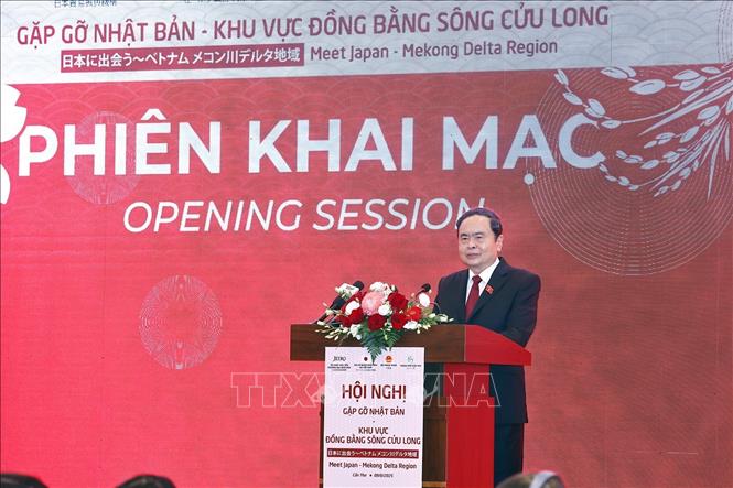Chủ tịch Quốc hội Trần Thanh Mẫn phát biểu. Ảnh: Doãn Tấn – TTXVN