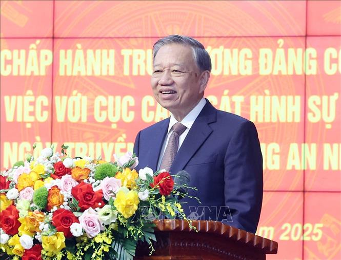 Tổng Bí thư Tô Lâm phát biểu. Ảnh: Thống Nhất - TTXVN