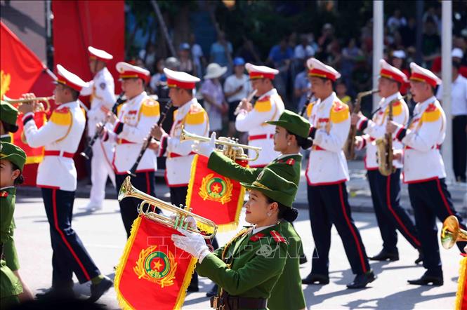 Đoàn nhạc Công an nhân dân Việt Nam biểu diễn tại chương trình. Ảnh: Phạm Kiên - TTXVN