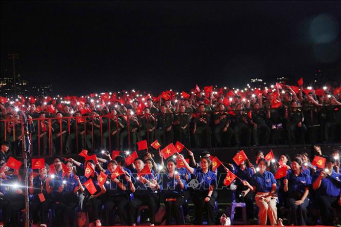 Đông đảo đoàn viên thanh niên Thành phố Hồ Chí Minh tham dự Chương trình. Ảnh: Xuân Khu-TTXVN