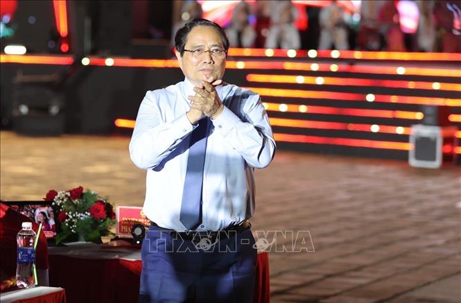 Prime Minister Pham Minh Chinh attends the programme in Hue city. Photo: VNA