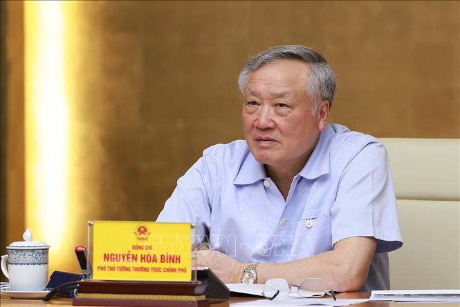 Phó Thủ tướng Thường trực Nguyễn Hoà Bình phát biểu. Ảnh: Dương Giang-TTXVN