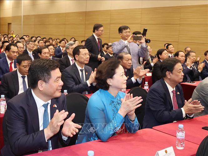 Các đại biểu tham dự buổi gặp. Ảnh: Thống Nhất - TTXVN