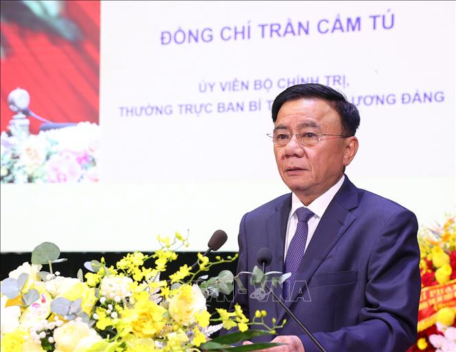 Đồng chí Trần Cẩm Tú phát biểu chỉ đạo Đại hội. Ảnh: Văn Điệp – TTXVN
