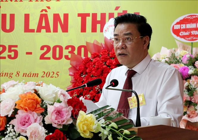 Đồng chí Hoàng Gia Long, Ủy viên Ban Thường vụ Tỉnh ủy, Phó Chủ tịch UBND tỉnh Tuyên Quang phát biểu chỉ đạo Đại hội. Ảnh: Đức Thọ - TTXVN