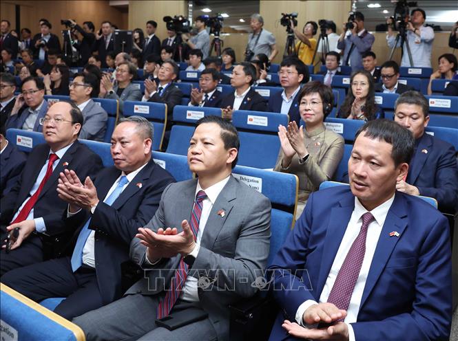 Các đại biểu tham dự buổi phát biểu chính sách của Tổng Bí thư Tô Lâm tại Trường Đại học Yonsei. Ảnh: Thống Nhất - TTXVN