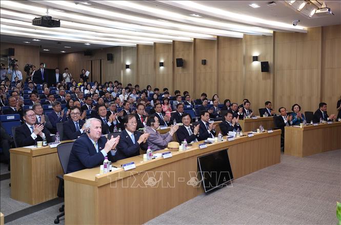 Các đại biểu tham dự buổi phát biểu chính sách của Tổng Bí thư Tô Lâm tại Trường Đại học Yonsei. Ảnh: Thống Nhất - TTXVN