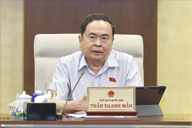 Chủ tịch Quốc hội Trần Thanh Mẫn phát biểu. Ảnh: Doãn Tấn - TTXVN
