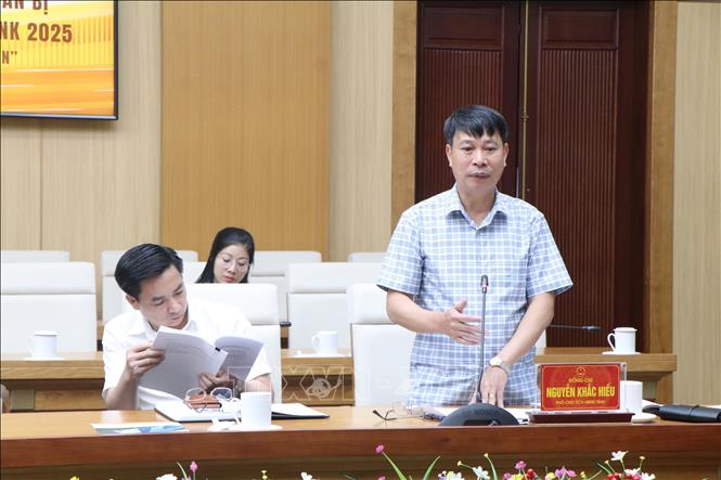 Phó Chủ tịch UBND tỉnh Phú Thọ Nguyễn Khắc Hiếu phát biểu tại Hội nghị. Ảnh: Nguyễn Thảo - TTXVN